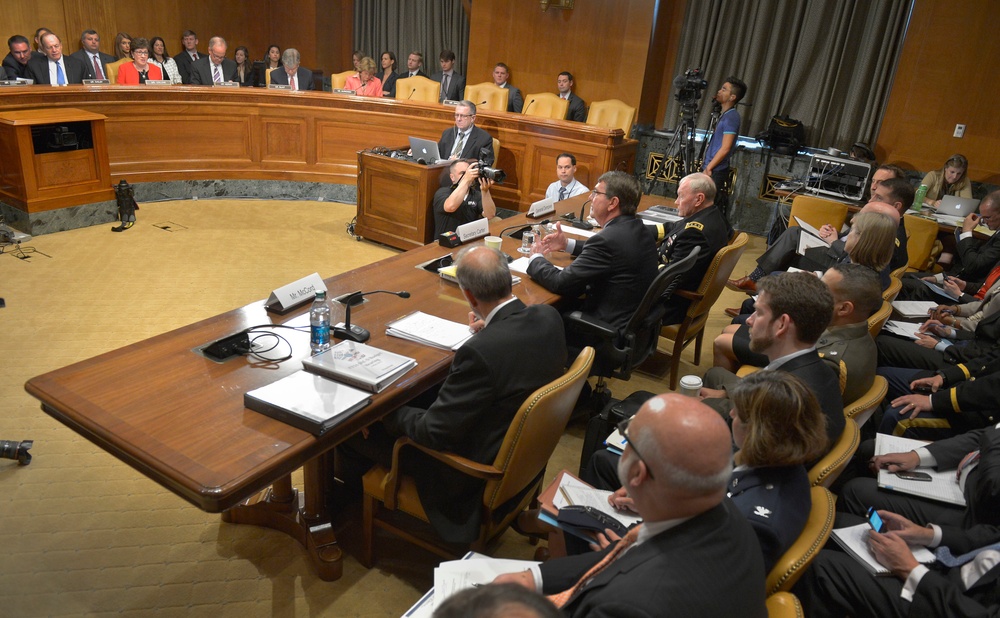 Secretary of Defense Ash Carter during a hearing before the Senate Appropriations Committee