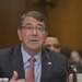 Secretary of Defense Ash Carter responds to questions while testifying before the Senate Appropriations Committee