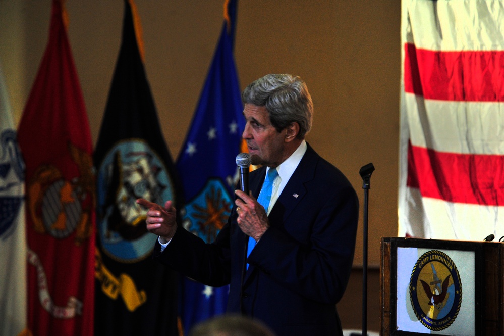 Secretary of State Kerry visits Camp Lemonnier, Djibouti