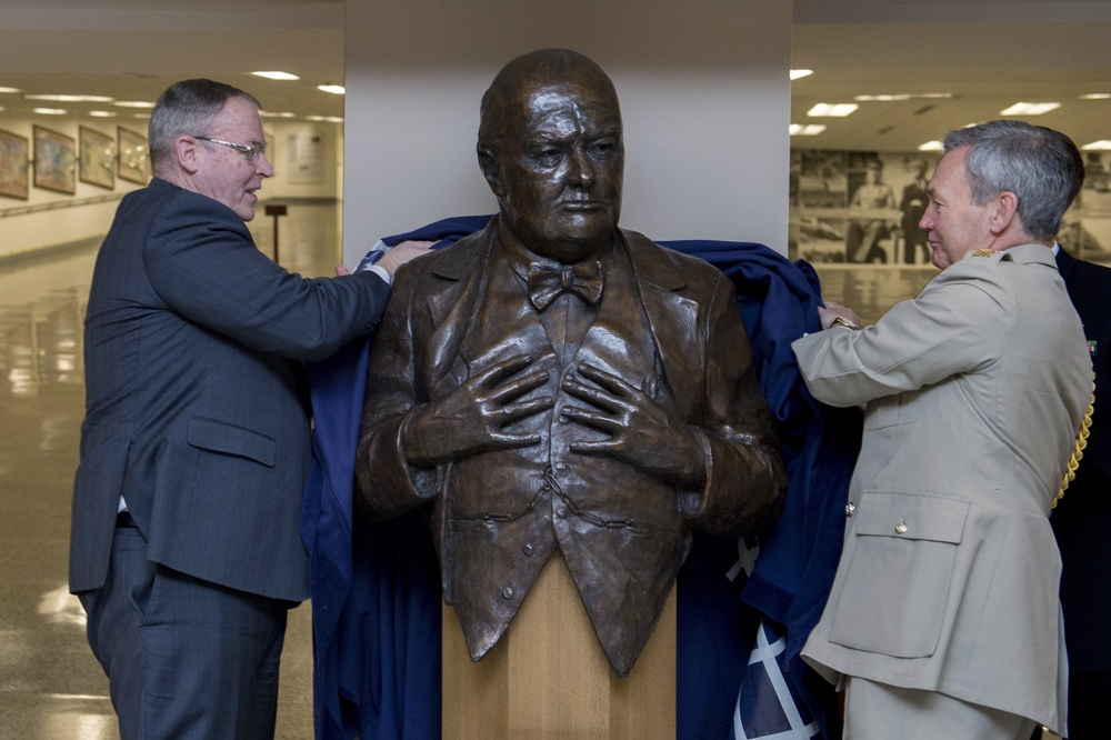 Winston Churchill bust presentation