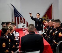 DPC/RSU-East Marines participate in traditional mess night aboard USS North Carolina