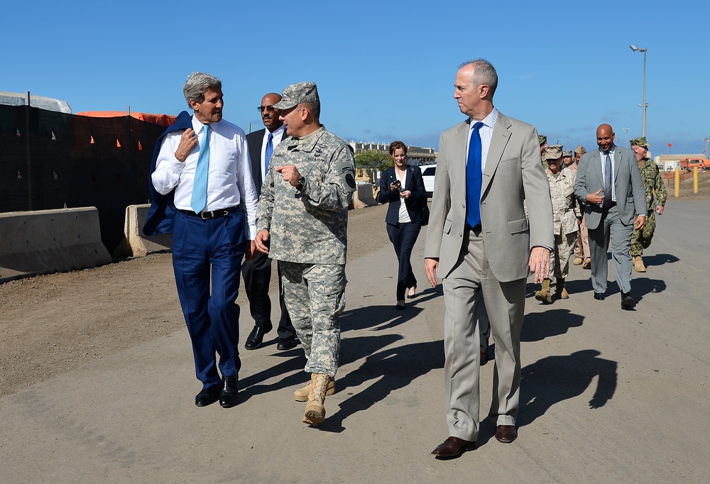 Secretary Kerry visits CJTF-HOA service members