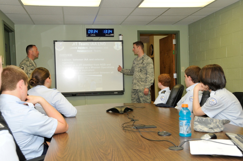 JROTC from local high school visits the 181st Intelligence Wing