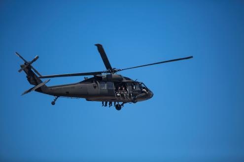 Alpha Company, 2nd Recon helocasts during amphibious package