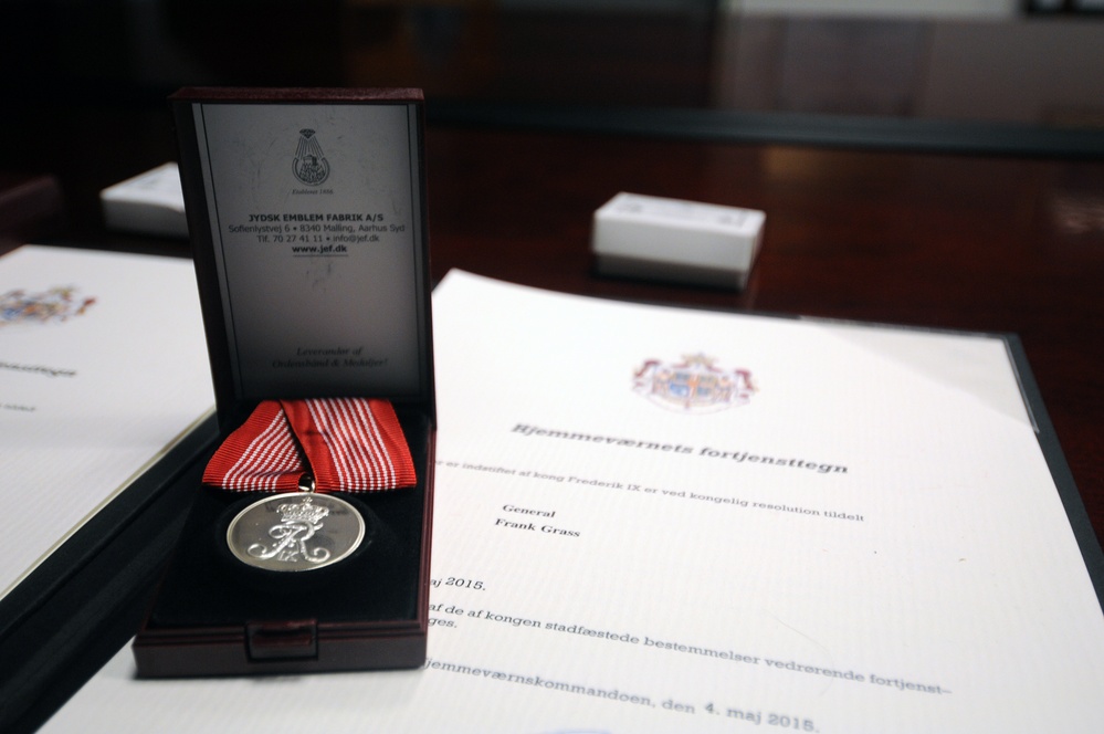 Danish Home Guard Meritorious Service Medal presentation