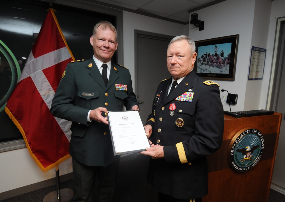 Danish Home Guard Meritorious Service Medal presentation