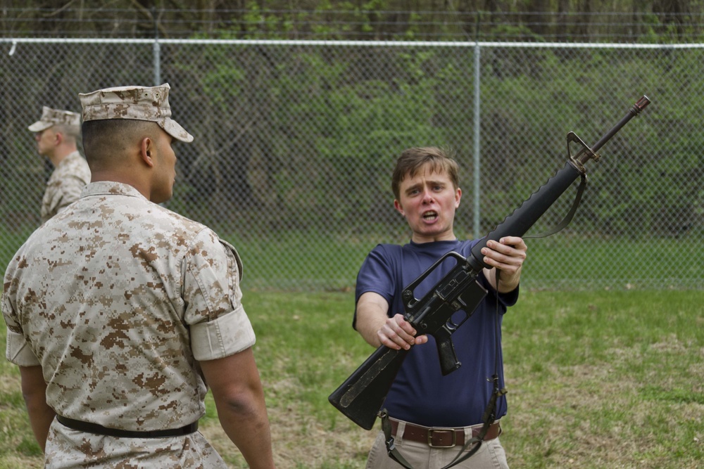 Training exercise prepares college students to become Marine Corps officers