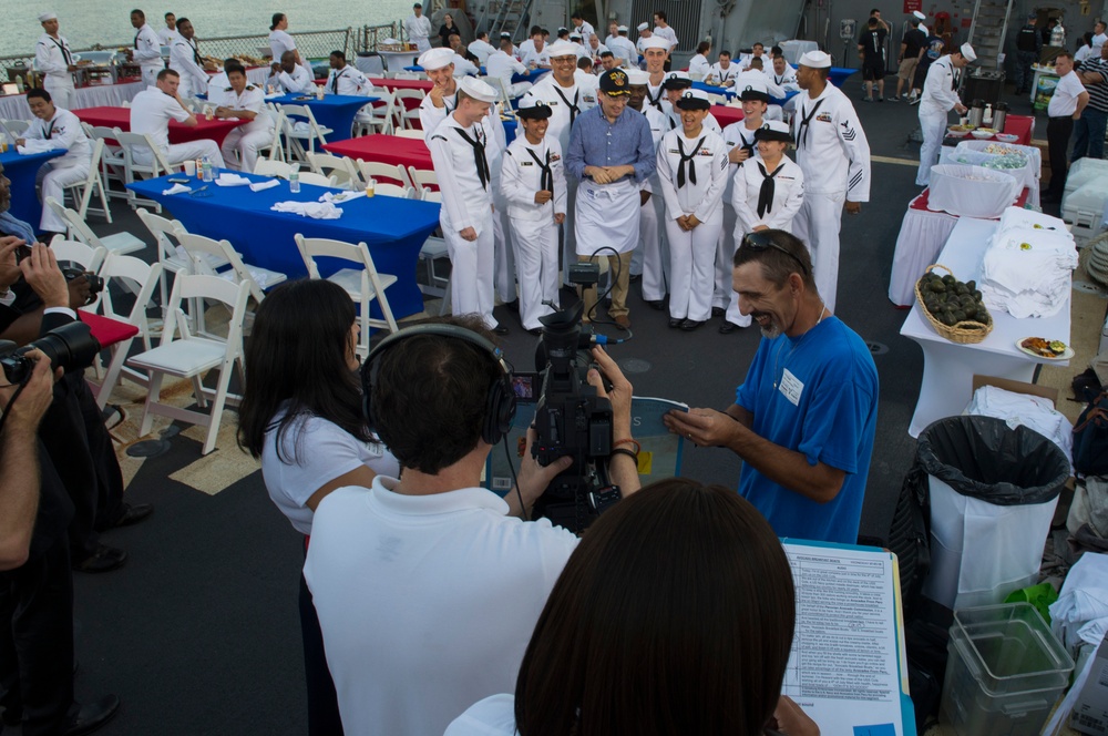 'Mr. Food Test Kitchen' films a show aboard USS Cole