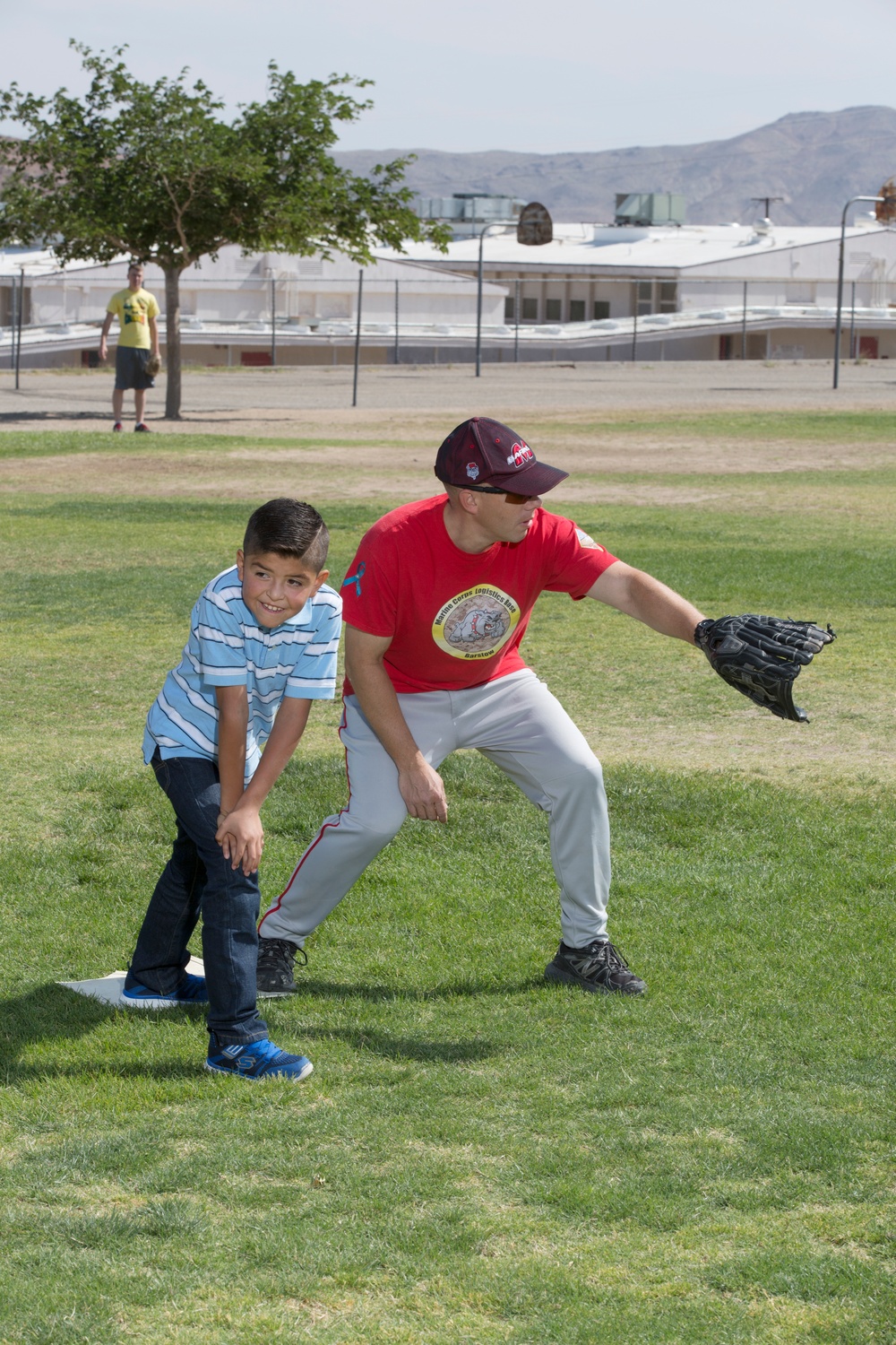Barstow Marines Play Softball at Henderson Elementary School