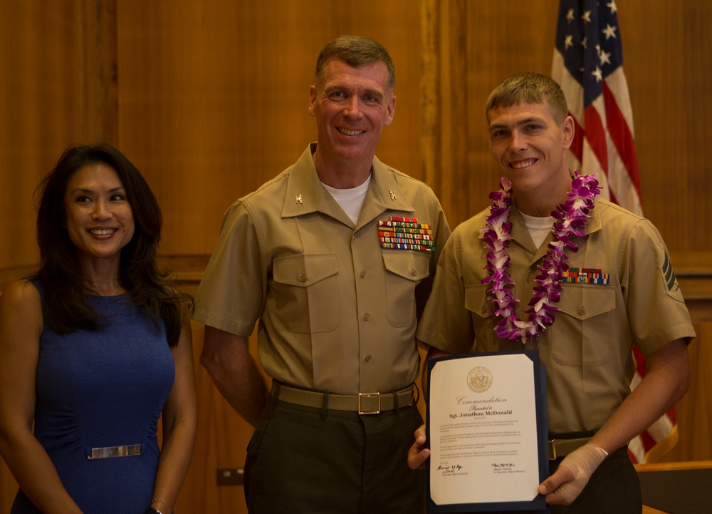 MARFORPAC Marine recognized for efforts in the community