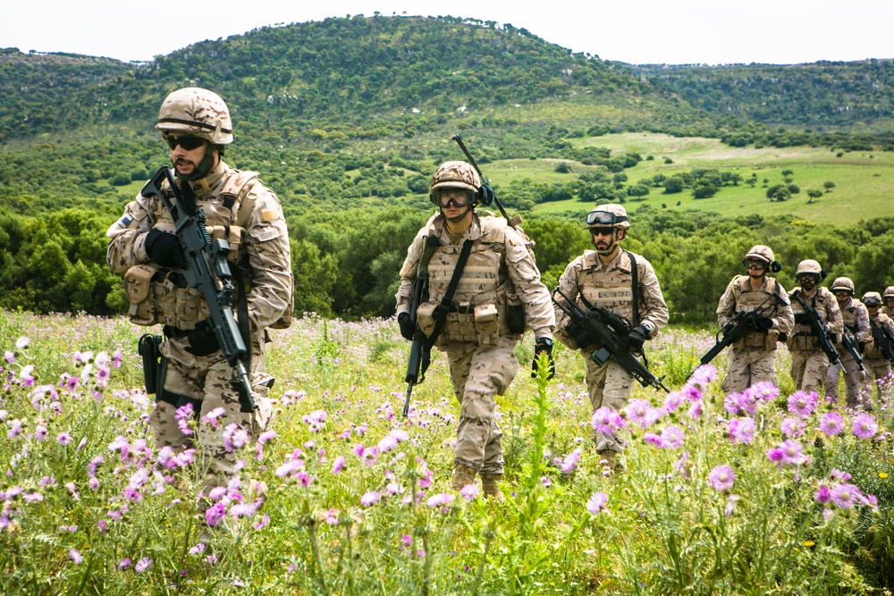 Platoon Assault: U.S. Marines team up with Spanish for live-fire training