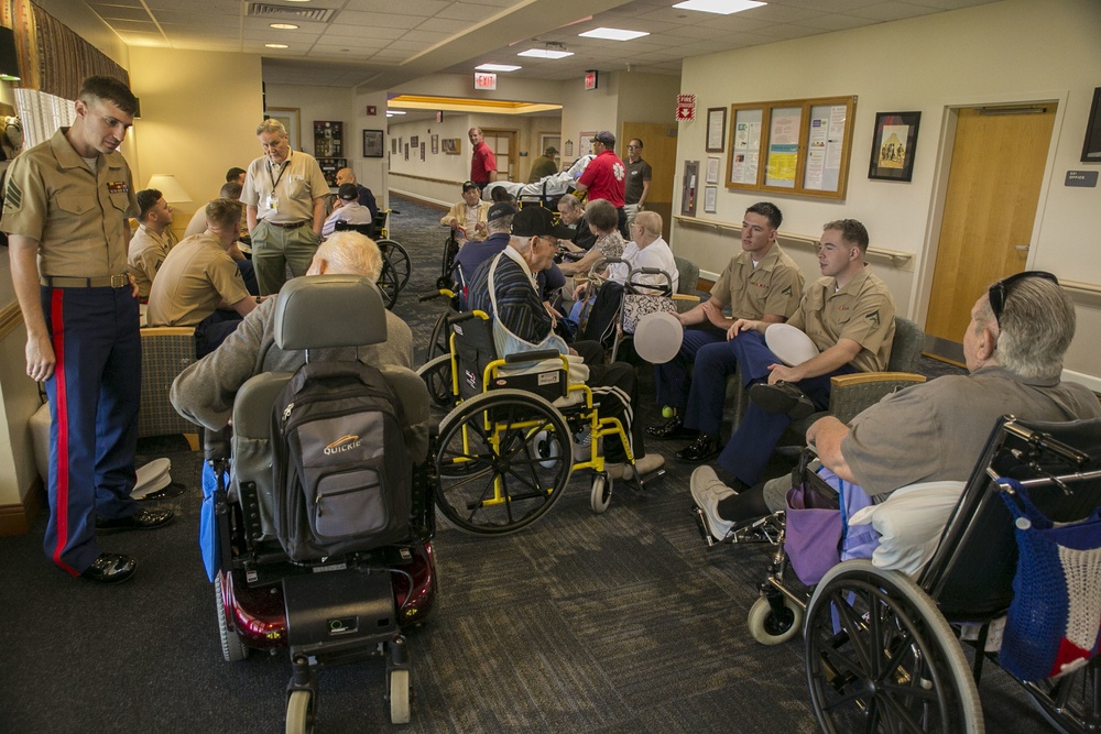 Marines visit Nininger Veterans’ Nursing Home