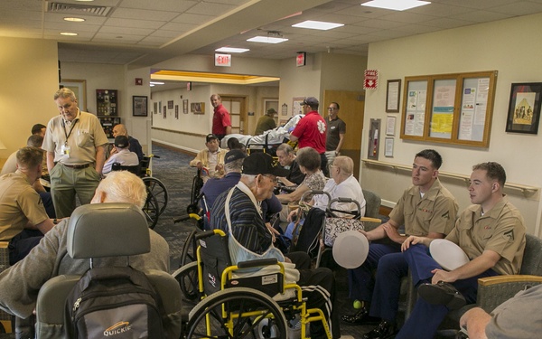 Marines visit Nininger Veterans’ Nursing Home