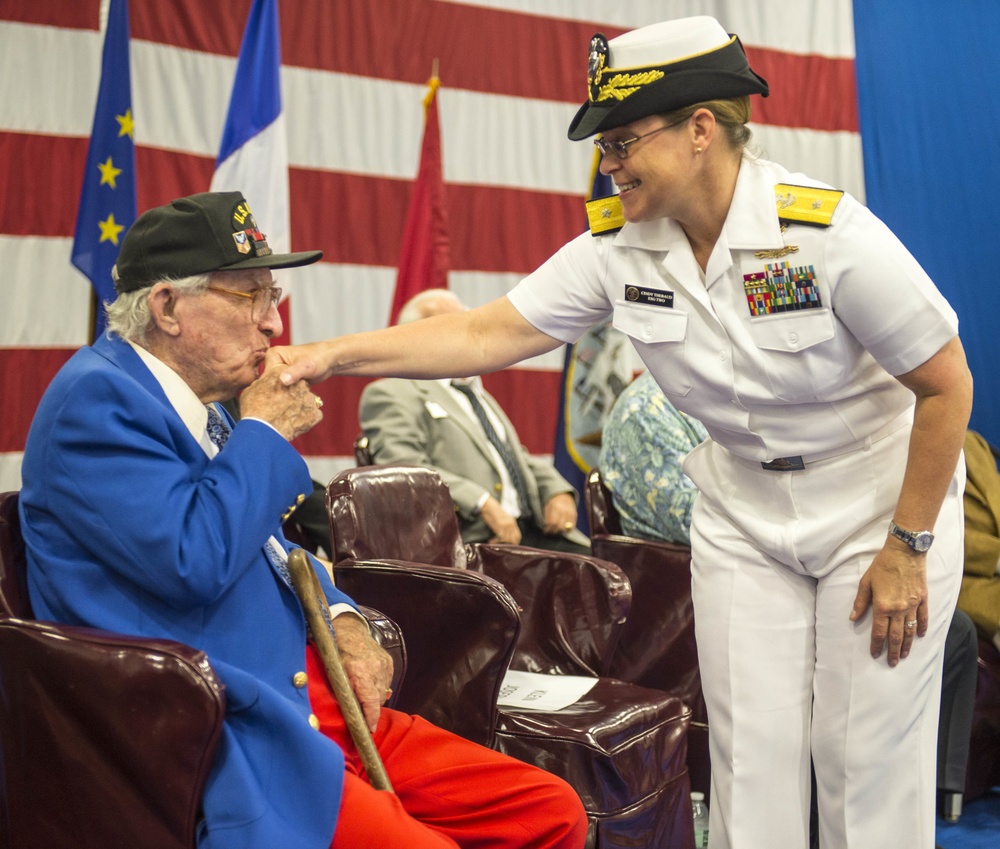 Legion of Honor Ceremony for WWII veterans aboard USS Wasp for Fleet Week Port Everglades