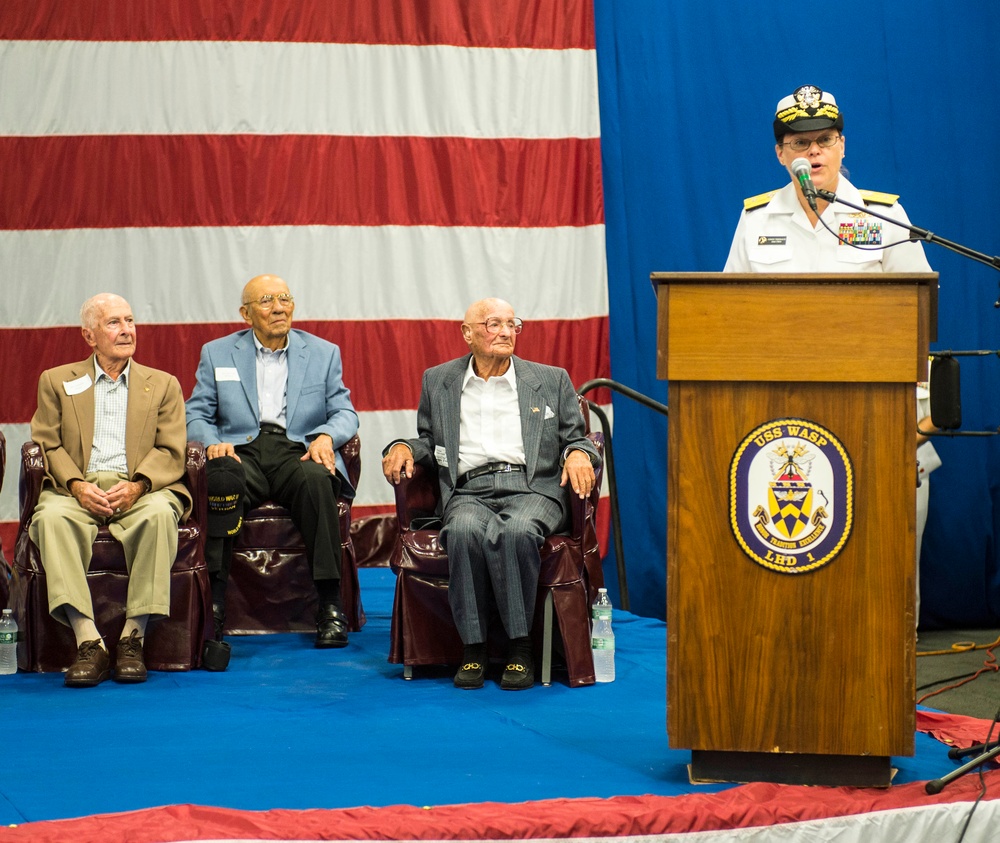 Legion of Honor Ceremony for WWII veterans aboard USS Wasp for Fleet Week Port Everglades