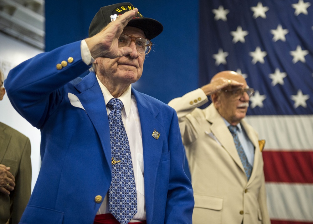 Legion of Honor Ceremony for WWII veterans aboard USS Wasp for Fleet Week Port Everglades