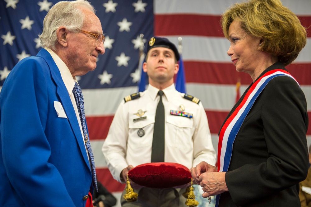 Legion of Honor Ceremony for WWII veterans aboard USS Wasp for Fleet Week Port Everglades