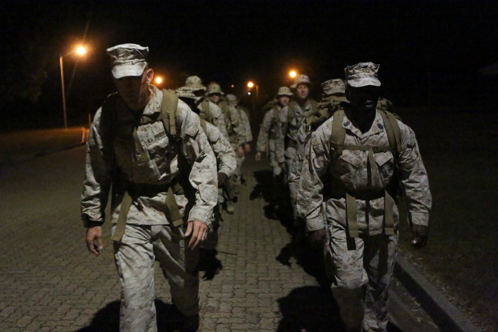 US Marines conduct a hike in Australia
