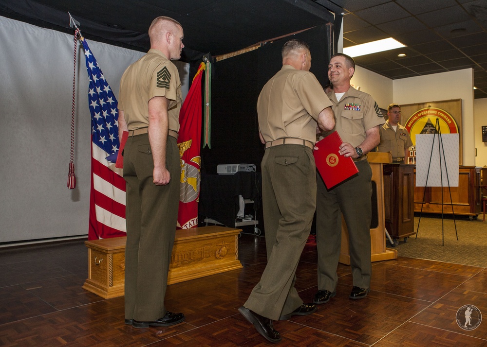 Retirement ceremony of Gunnery Sgt. Matthew Gagnon