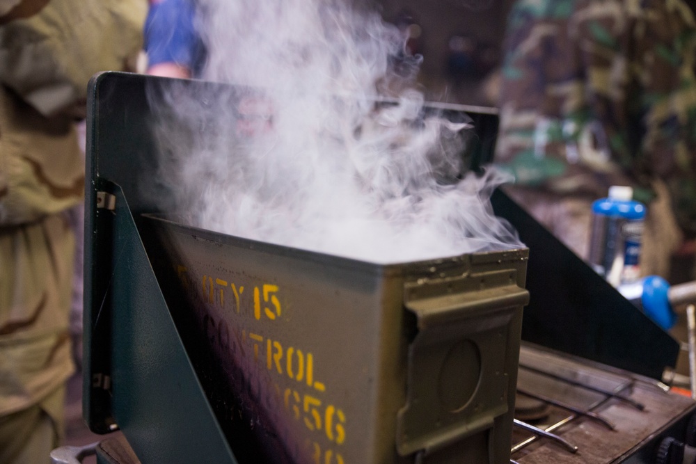 Marine recruits learn chemical warfare defense on Parris Island