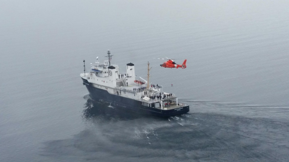 Coast Guard Air Station Traverse City conducts training with Great Lakes Maritime Academy