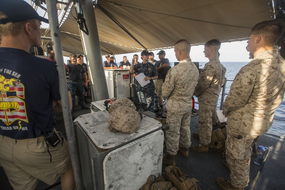 24th MEU Marines Provide SCAT Security Aboard USS Sentry (MCM-3)