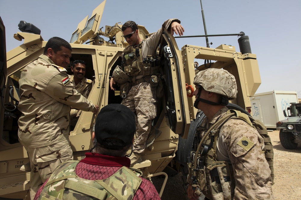 U.S. Marine EOD conducts Explosives Clearing at Al Asad, Iraq