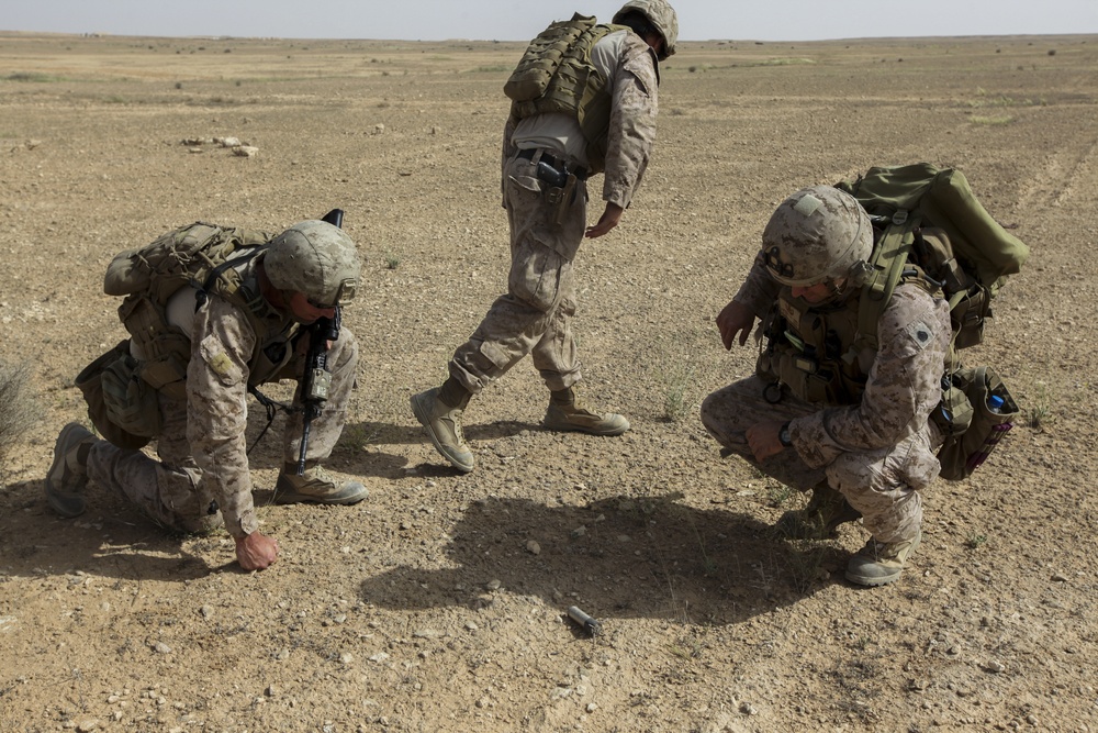 U.S. Marine EOD conducts Explosives Clearing at Al Asad, Iraq