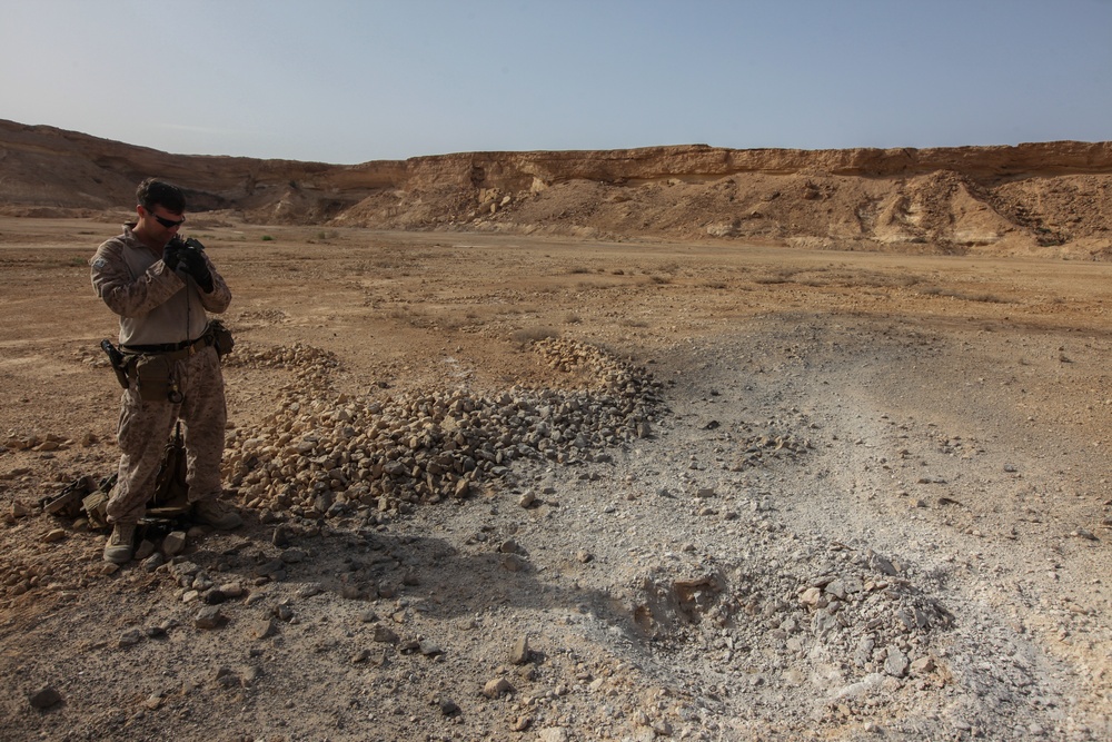 U.S. Marine EOD conducts Explosives Clearing at Al Asad, Iraq