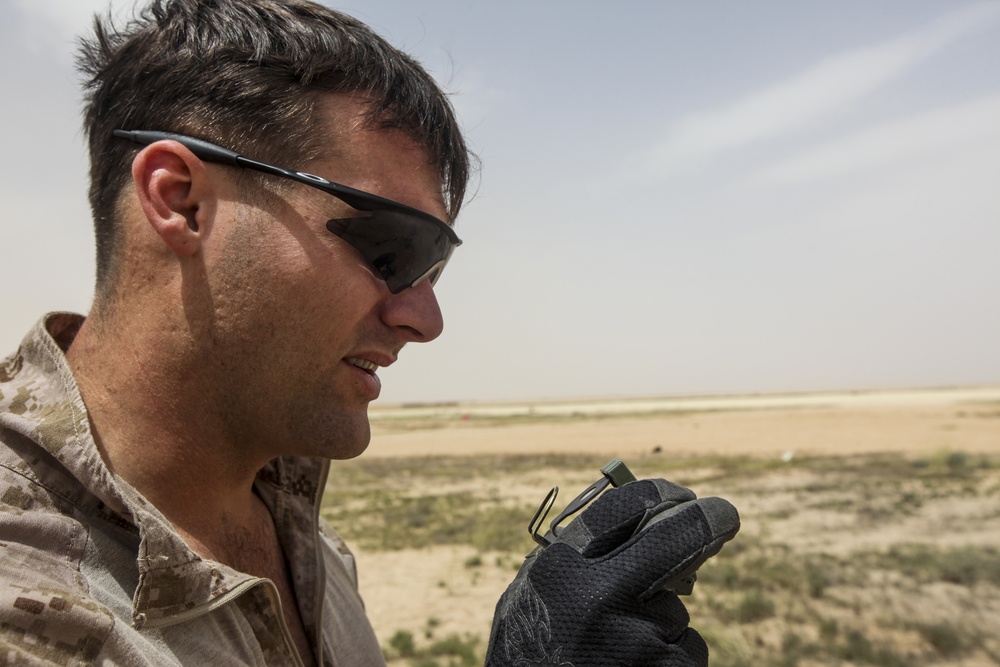 U.S. Marine EOD conducts Explosives Clearing at Al Asad, Iraq