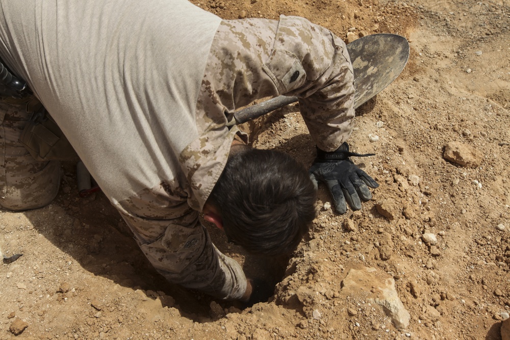 U.S. Marine EOD conducts Explosives Clearing at Al Asad, Iraq