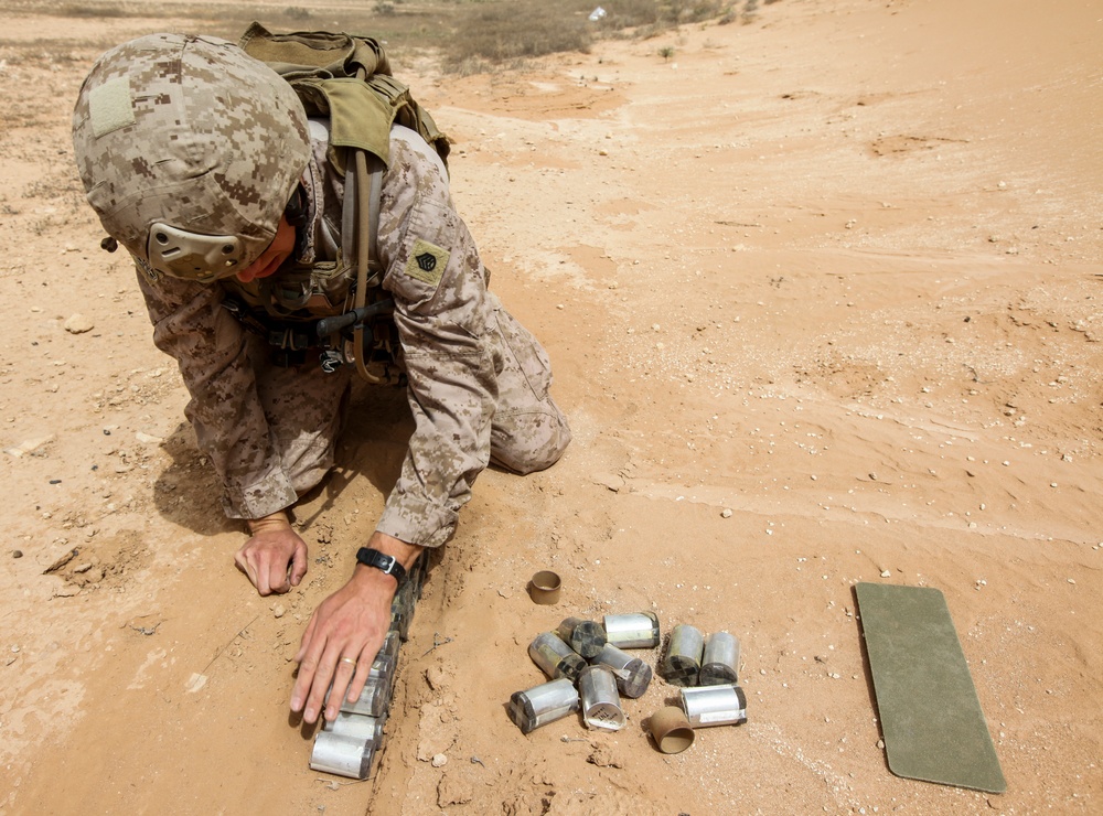 U.S. Marine EOD conducts Explosives Clearing at Al Asad, Iraq