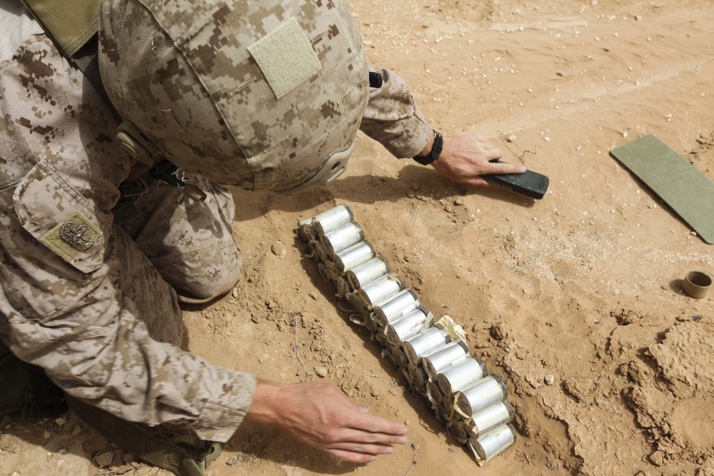 U.S. Marine EOD conducts Explosives Clearing at Al Asad, Iraq