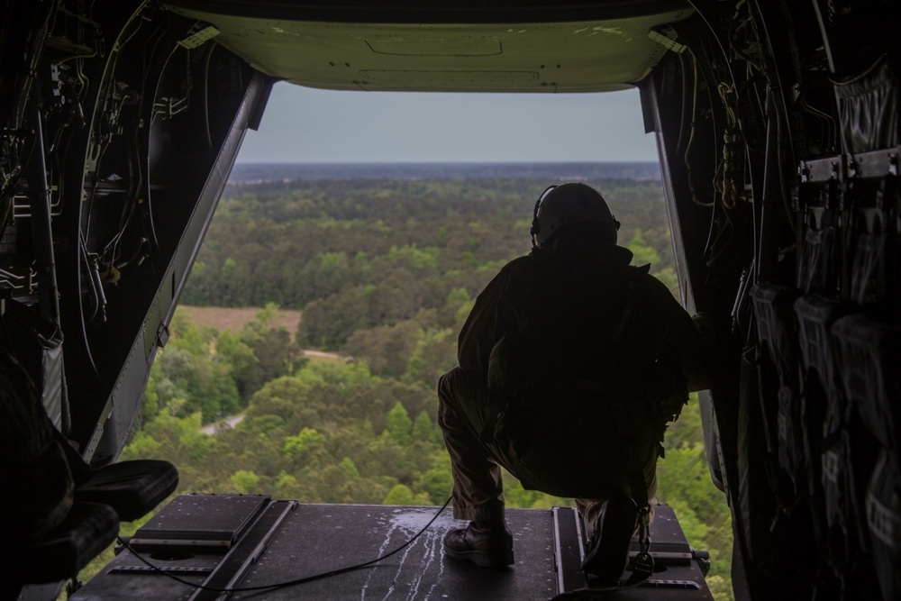 Crew chief guides pilot