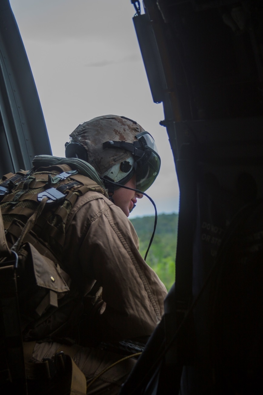 Crew chief overlooks surroundings