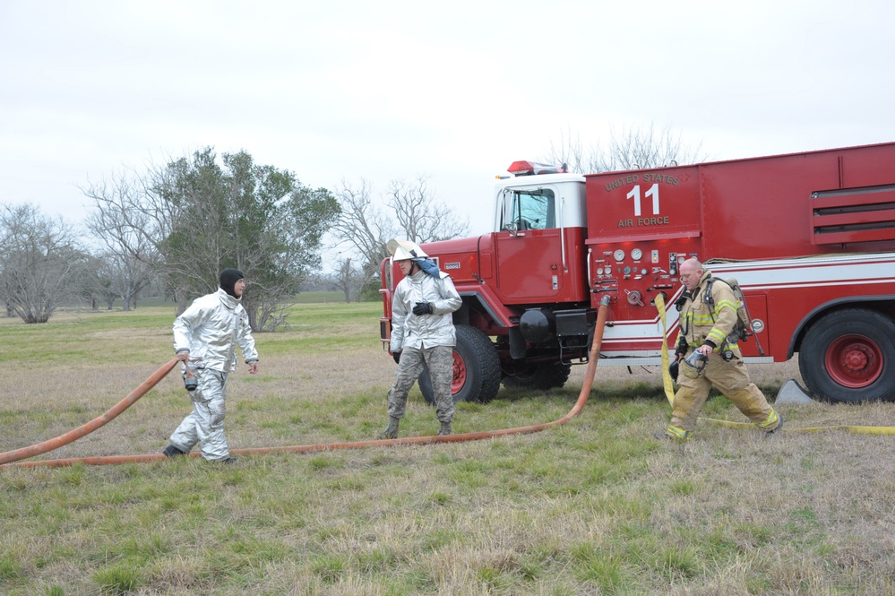 Joint Base San Antonio and Seguin firefighters exercise