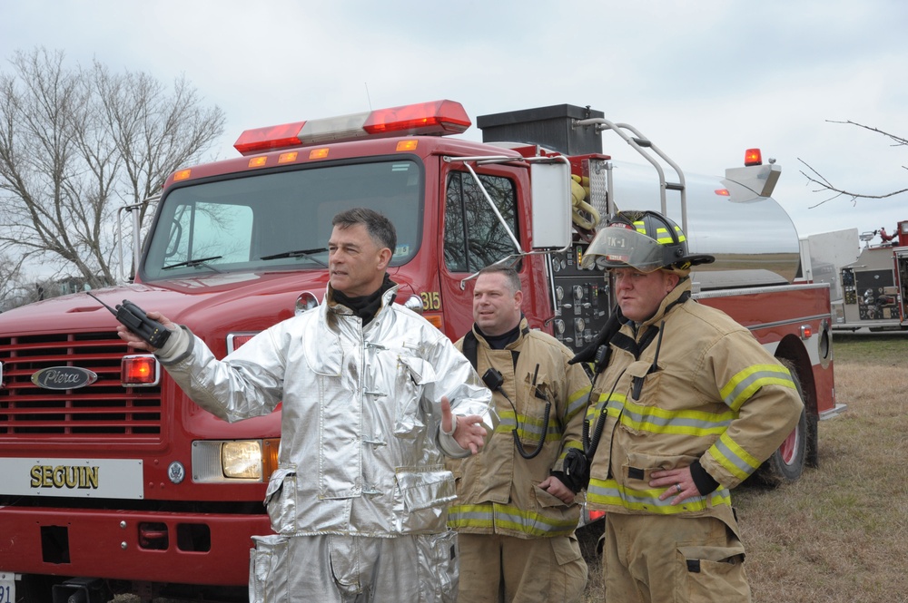 Joint Base San Antonio and Seguin firefighters exercise