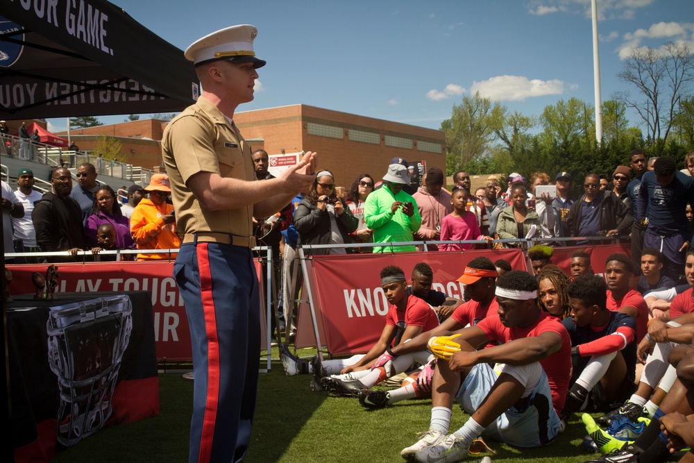 Marine Corps hosts football camp in Washington