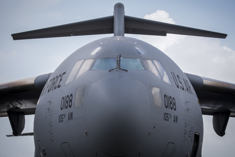 NY Air National Guard C-17 assists NJ Army Guard with deployment exercise