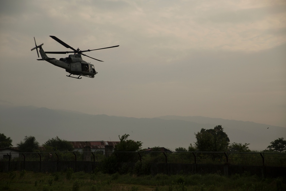 Tribhuvan International Airport: Hueys conduct Search and Rescue