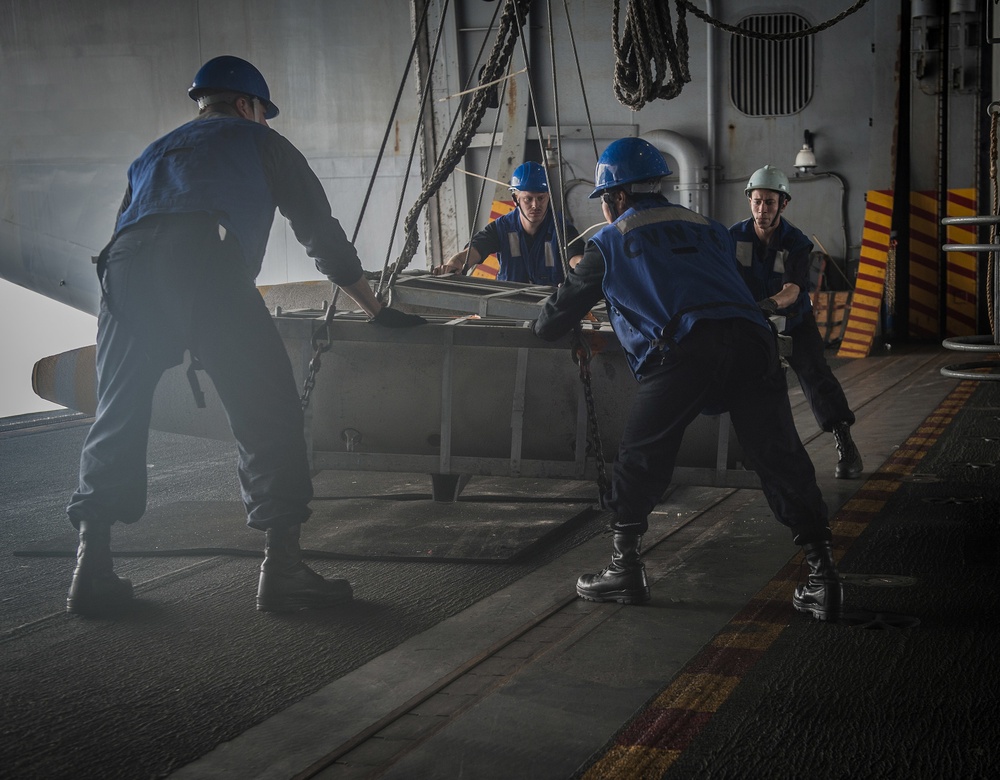 USS Ronald Reagan weapons onload