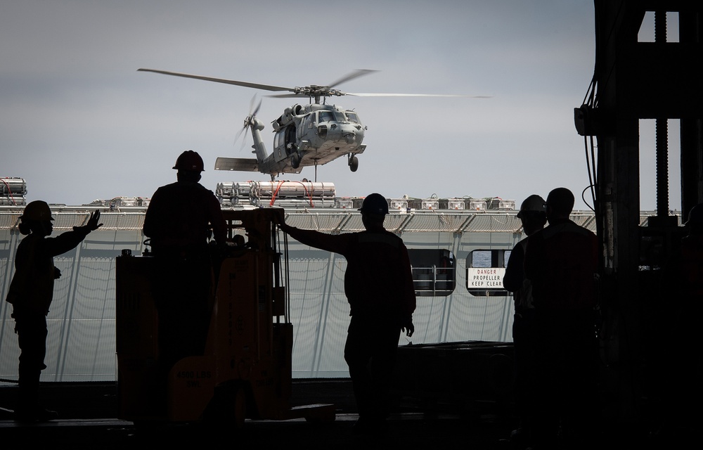 USS Ronald Reagan weapons onload