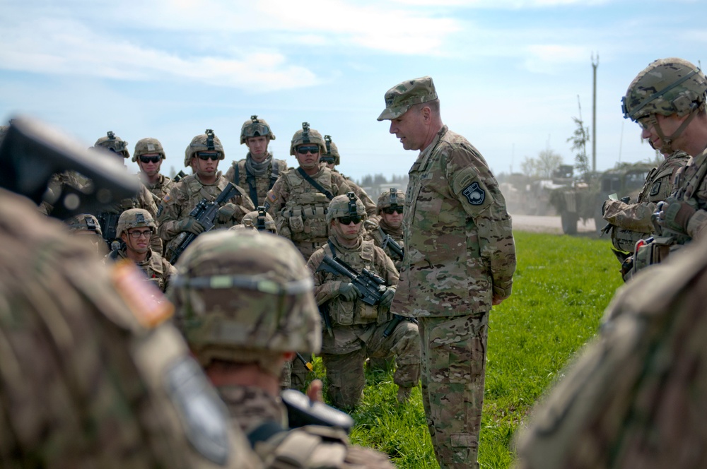 US Army Europe leader meets troops