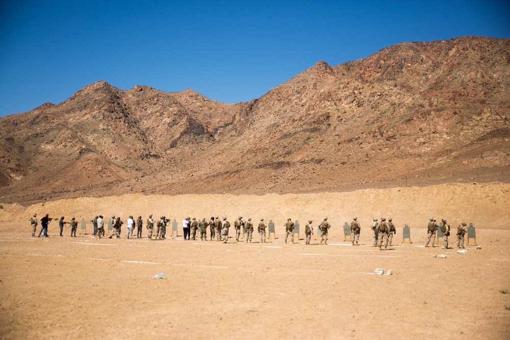 US Marines train with Jordanian, British forces