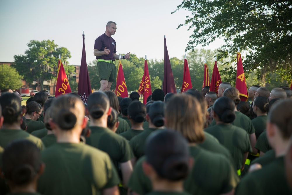 New Marines show motivation during final run on Parris Island