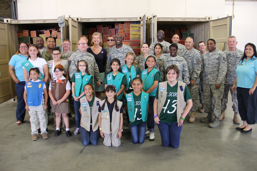 Girls Scouts donate cookies to deployed service members
