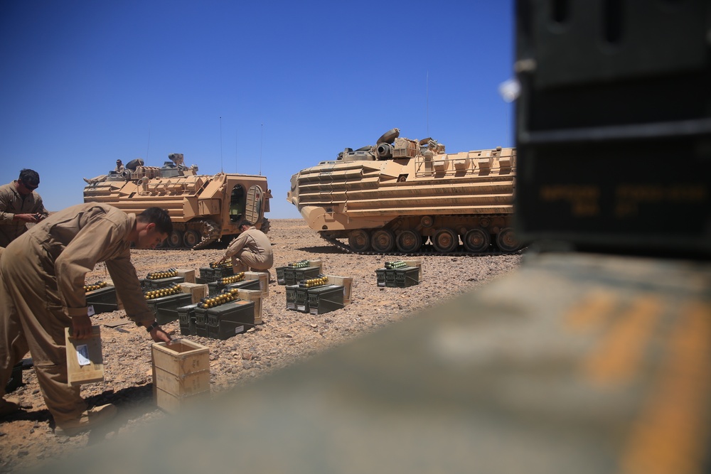 24th MEU AAV's, Tanks, conduct live-fire exercise