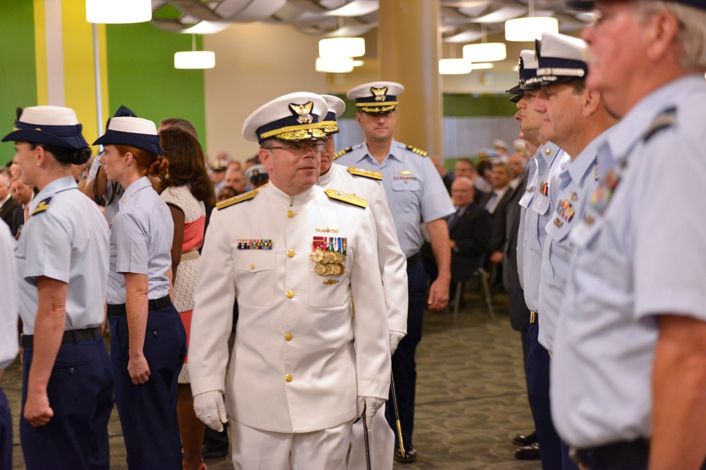 Rear Adm. Kevin S. Cook inspects Honor Guard