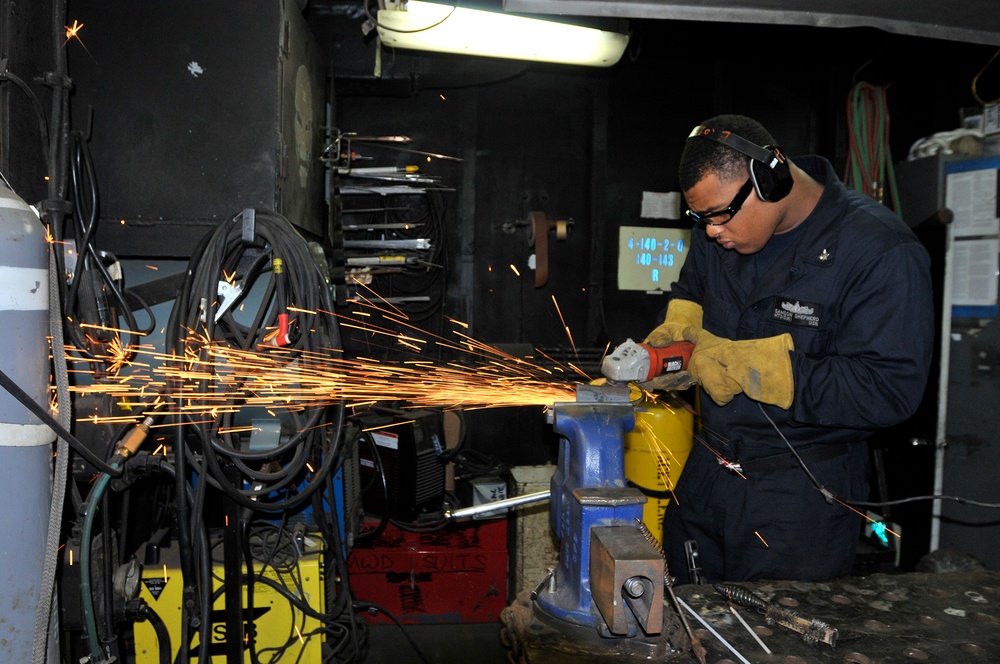 USS Blue Ridge repair shop