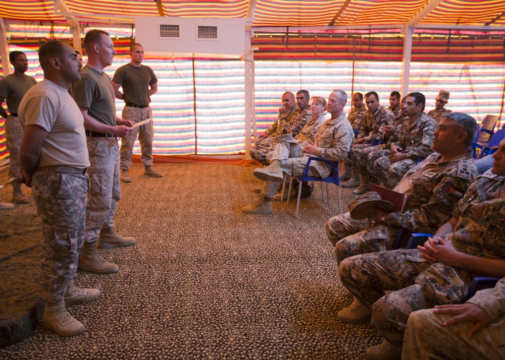 US Marines, Jordanian Forces share leadership skills with one another